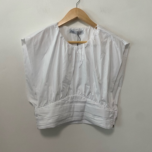 Zara Pleated Poplin top - Picture 5 of 14